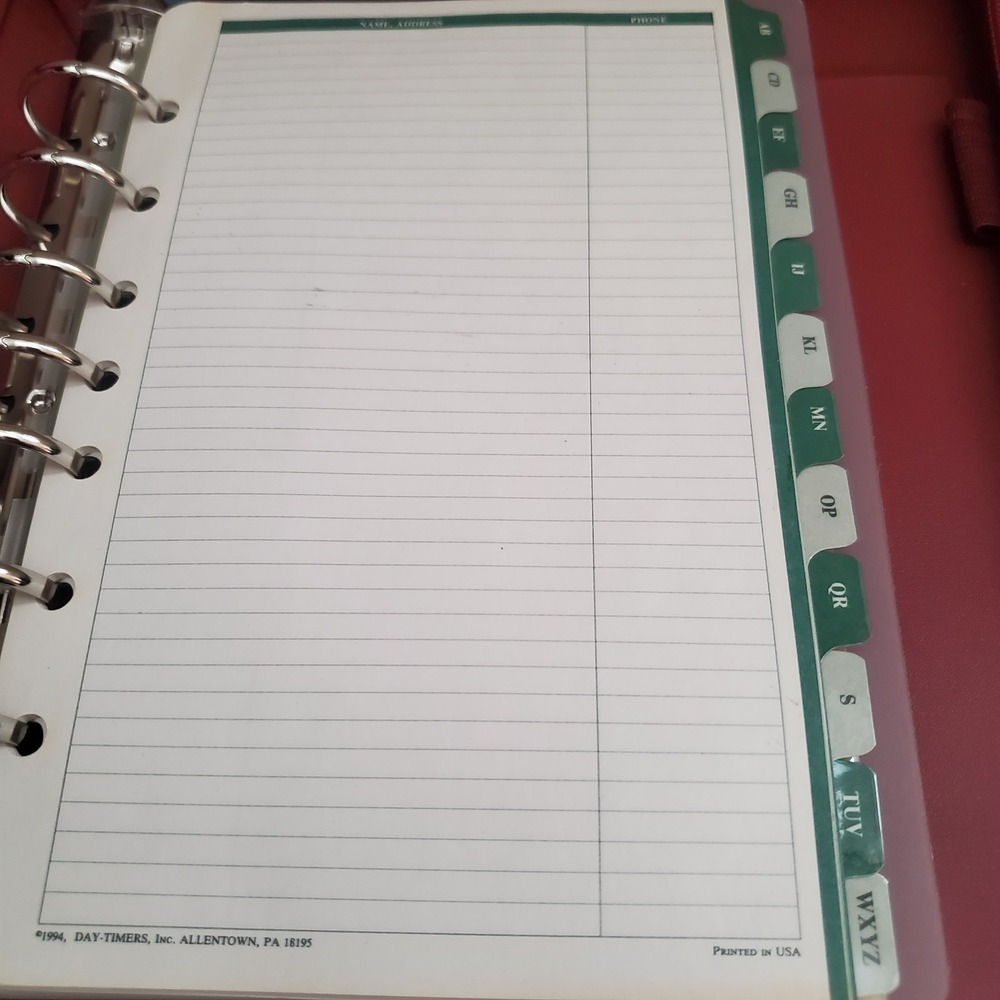 Franklin Covey Day One Classic Red Faux Alligator Binder Planner + New Inserts - Picture 7 of 11